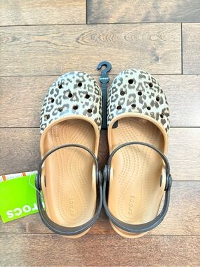 NEW Crocs Classic Ballet-Core Animal Print Clogs - Women's Size 5